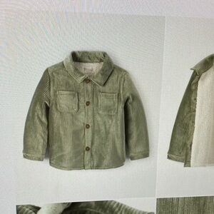 Little Planet ORGANIC Toddler Recycled Ribbed Velour Sherpa Lining Jacket 4T